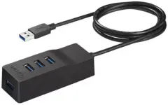 【中古】PCハード バッファロー USBハブ USB3.0 セルフパワーハブ 4ポート 上挿し (ブラック) [BSH4A110U3BK]