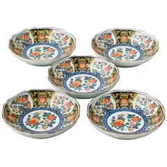 【お取り寄せギフト26A】有田焼 染錦金彩紋 八角取皿揃 618838(B4)