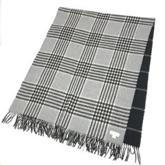 Joshua Ellis ジョシュアエリス 大判ストール  チェック柄/イングランド製/カシミヤ100％    ブラック/グレー レディース / 240001184117