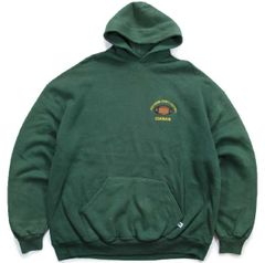 90s USA製 RUSSELLラッセル U OF A アップリケ 前V スウェット 緑 L