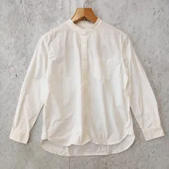 無印良品 ムジルシリョウヒン バンドカラー シャツ 定番 ベーシック シンプル 長袖 ホワイト Lサイズ ◎、〇◇