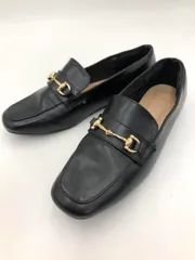 menue メヌエ 11535 スクエアトゥ ビット ローファー シューズ size37/黒 ■■ レディース