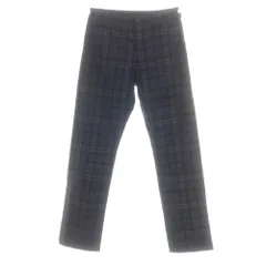【中古】コムデギャルソン オムドゥ COMME des GARCONS HOMME DEUX 2015年春夏 ウール チェック カジュアルスラックスパンツ ダークグレイッシュグリーンxブルー系【サイズXS】【メンズ】
