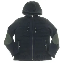 【中古】コーチ COACH 中綿入り ウールナイロン フーデッド ジップアップ ニットブルゾン ネイビー【サイズXS】【メンズ】のサムネイル