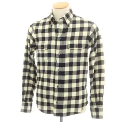 【中古】インディビジュアライズドシャツ INDIVIDUALIZED SHIRTS コットン ブロックチェック ボタンダウン カジュアルシャツ ブラックxアイボリー【サイズ14 1/2-32】【メンズ】