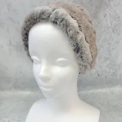 Afternoon Tea アフタヌーンティー フェイクファー ヘアターバン ヘアバンド 伸縮ゴム ボア グレー ◇〇