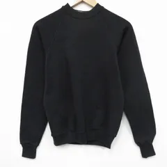 XS/古着 長袖 スウェット メンズ 90年代 90s 無地 ラグラン クルーネック USA製 黒 25dec10