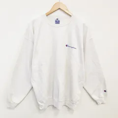 L/古着 チャンピオン champion 長袖 スウェット メンズ 90年代 90s ワンポイントロゴ クルーネック 白 25dec10