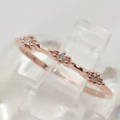 美品 アガット K10 ダイヤモンド 0.02ct リング/25-2792