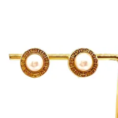 美品★ GIVENCHY ジバンシー イヤリング パール ロゴ ゴールド ヴィンテージ ジバンシィ