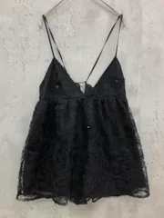 美品 N. Natural Beauty Basic エヌ ナチュラルビューティーベーシック 166-5110204-031-20 フラワーレースキャミビスチェ キャミソール sizeM/黒 ■■ レディース