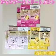 b119【新品・未使用 】シャンプー&トリートメント 3種 計6回分 PANTENE MIRACLES パンテーン ミラクルズ P&G 美髪 1日中 うるおう さらさら 重くない しっとり なめらか 色落ち防止 ダメージ補修 つばきオイル 旅先 トライアル