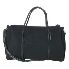 ステイトオブエスケープ STATE OF ESCAPE 2WAY ショルダーバッグ ハンドバッグ ネオプレン パンチング 斜め掛け 鞄 黒 ブラック /X