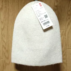 【ワンサイズ】UNIQLO スフレヤーンニットビーニー オフホワイト