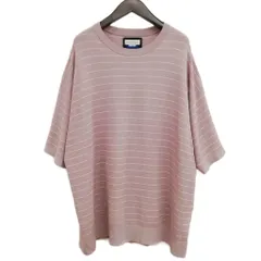 メゾンスペシャル MAISON SPECIAL 11251361206 Prime-Over Sheer Border Short Sleeve Crew Neck Knit T-Shirt ボーダー ニット Tシャツ 美品 2 グレイッシュベージュ