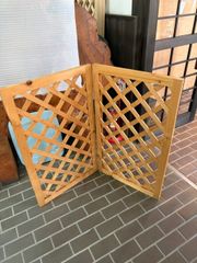 ガーデンラティス フェンス 97cm✕92cm 2枚／天然木／柵／目隠し