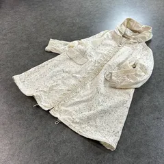 Super Beauty スーパービューティー 長袖 フーデッド レースコート ジップアップ  ボタニカル オフホワイト 花柄 総柄 40