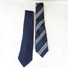 Original Fashion オリジナルファッション ネクタイ 無地 シンプル オフィス フォーマル スーツ メンズ 2本 まとめ売り ネイビー 〇◇
