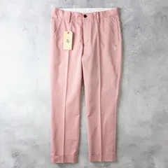 新品 rough & swell ラフ&スウェル オックスフォード センタープレス パンツ スラックス メンズ M ピンク ゴルフウェア ストレッチ 速乾
