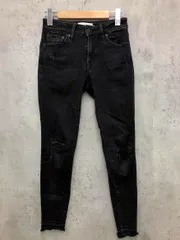 AZUL basic アズールバイマウジー 250CAA12-227A-3 ダメージ加工 スキニー デニムパンツ sizeXS/黒 ■■ レディース