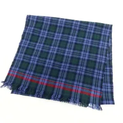 【新品】ドレイクス DRAKES ウール チェック ストール ブルーxグリーン系【メンズ】