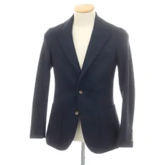 【中古】イレブンティ eleventy ウールコットン テーラードジャケット ネイビー系【サイズ44】【メンズ】