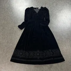 Her lip to ハーリップトゥ 長袖 ベロア ワンピース ブラック 黒 フォーマル レディース 1214305123