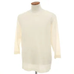 【中古】【未使用】ヴィルーム V::loom ハイゲージ ウール クルーネック 七分袖 プルオーバーニット アイボリー【サイズL】【メンズ】