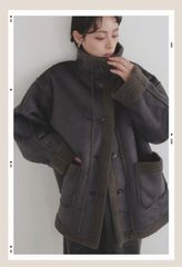 lumier シャギースタンドカラーコート ブラウン LIAN リュミエ - メルカリ