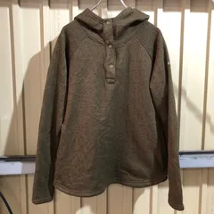 1665 Columbia ハーフボタンフリースパーカー ブラウン XL コロンビア ワンポイント 刺繍ロゴ アウトドア 古着卸 アメリカ仕入