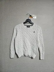 ポロ ラルフローレン キッズ ケーブル編み ニット 白 8t