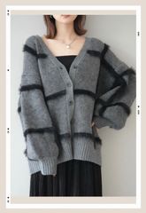 袖ビックループシャギージップブルゾン アイボリー lumier リュミエ