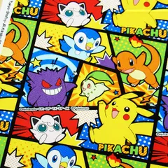 1m　G6132-1A　ポケモン オックス コミック柄 ポケットモンスター ピカチュウ キャラクター 綿 布 布地 子供 110cm幅