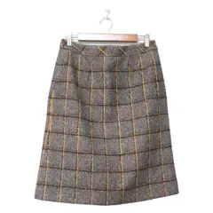 NEMIKA/NEMIKA by Leilian(ネミカ) スカート サイズ9 M レディース 黒×イエロー×マルチ チェック柄/ひざ丈