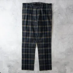 極上 45R フォーティファイブアール チェック ストレッチ パンツ スラックス メンズ 34 ウエスト86cm 日本製 45rpm EXCELLA zip Rロゴ刺繍のサムネイル