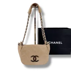 CHANEL シャネル ココマーク レザー チェーンショルダーバッグ ミニ　ベージュ　マトラッセ　SV ロゴ金具