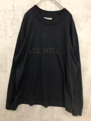 FOG フィアオブゴッド essentials エッセンシャルズ ロンT ロゴ クルーネック ロング カットソー sizeS/黒 ■■◎メンズ