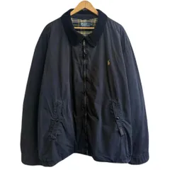 Polo Ralph Lauren ポロ ラルフローレン スイングトップ 襟コーデュロイ 裏地チェック柄 フルジップ ポケット付き 黒 4XLTサイズ ビッグサイズ No.L997