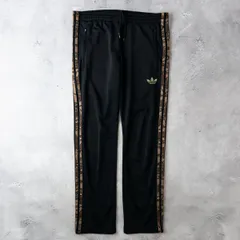 希少 adidas アディダス 迷彩 カモフラ ファイヤーバード トラック パンツ メンズ S ジャージ 下 金ロゴ 刺繍 裾ジップ ストレッチ 美配色