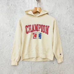Champion チャンピオン ジュニア キッズ フーディ スウェット パーカー プルオーバー 裏毛 ロゴ オートミール 160サイズ ◎、〇◇☆