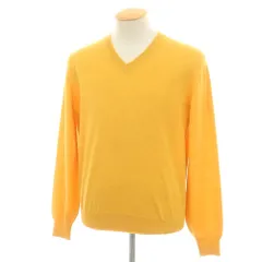 【新品】ブルネロクチネリ Brunello Cucinelli カシミヤ Vネックニット オレンジイエロー【サイズ46】【メンズ】