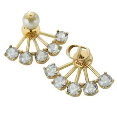 クリスチャンディオール Christian Dior Tribales プチ CD クリスタル フェイクパール ピアス GP E1417PTCCY