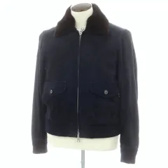 【中古】チンクアンタ Cinquanta ゴートスエード レザーブルゾン ダークネイビー【サイズ50】【メンズ】のサムネイル