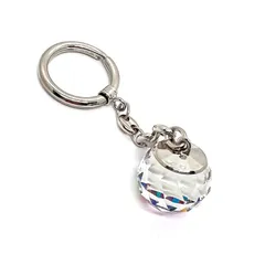 美品★ SWAROVSKI スワロフスキー クリスタル キーリング ボール キーホルダー チャーム
