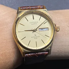 シチズン　CITIZEN 4-211529　アナログ　デイデイト　腕時計　クォーツ　ゴールド