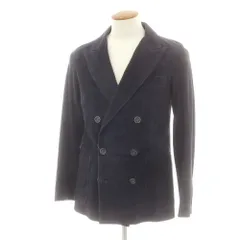 【中古】エンメティ EMMETI スエードレザー ダブルジャケット ネイビー【サイズ46】【メンズ】