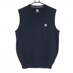 【新品】フットジョイ ニットベスト ネイビー ロゴ刺しゅう ウール混  メンズ 2XL ゴルフウェア 大きいサイズ FootJoy