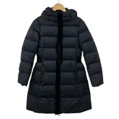 LANVIN en Bleu(ランバンオンブルー) ダウンコート サイズ38 M レディース美品  - ネイビー×黒 長袖/フード着脱可/フリル/冬