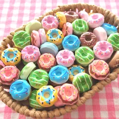 【606】49個 デコパーツ ミニチュア ドーナツ ミックス まとめ売り