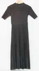 【中古】 -- レディースワンピース F anuans/ボトルネックシアーニットワンピース/F/チャコールグレー 灰/1523131054-0